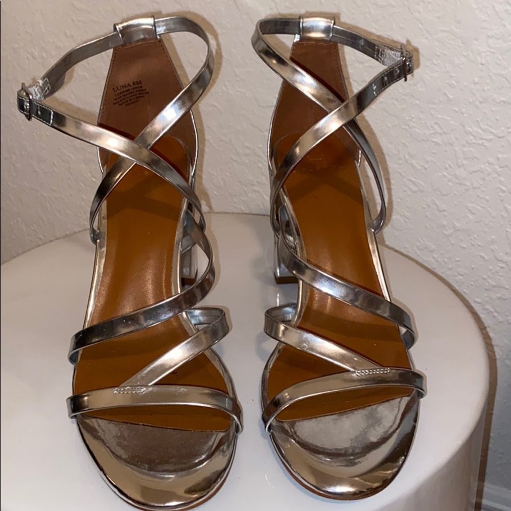 H by Halston metallic high heel sandals - Picture 2 of 3